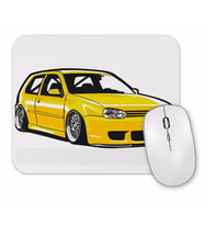 Stanced out Golf MK4 Yellow Mouse Pad