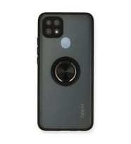Oppo A15 Kılıf Montreal Yüzüklü Silikon Kapak - Siyah