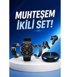 Kablosuz Bluetooth Bağlantılı Kulaklık Dokunmatik Ekran Akıllı Saat Arama Cevaplama