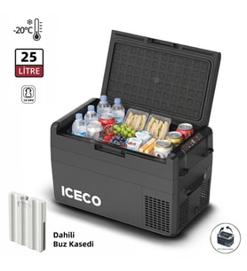 ICECO MCD25B 12/24Volt 25 Litre Kompresörlü Oto Buzdolabı/Dondurucu + Buz Kaseti