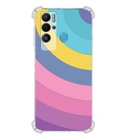 PrintiFy Tecno Pova Neo Uyumlu Köşe Korumalı Renk Cümbüşü B Tasarımlı Şeffaf Silikon Kılıf