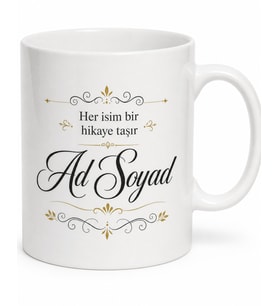 İsme Özel Baskılı Kupa Bardak Kişiye Özel Hediye Porselen Mug