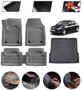 Dacia Logan 2004-2012 Uyumlu Paspas Araca Özel Bagaj Havuzu MBS Gri