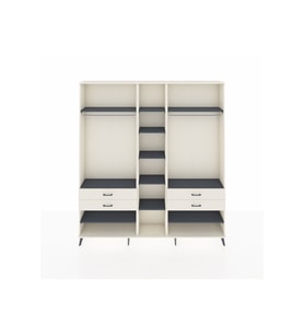 Arges Dolap 11 Raflı 4 Çekmeceli 2 Askılı 220x30x243 Aytaşı-Antrasit/Aytaşı
