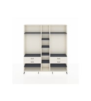 Arges Dolap 11 Raflı 4 Çekmeceli 2 Askılı 220x30x243 Aytaşı-Antrasit/Aytaşı