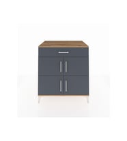 Kronos Şifonyer 3 Raflı Tek Çekmeceli 4 Kapaklı 88x59x96 Çam-Antrasit