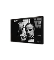 Siyah Beyaz Marlon Brando Çerçeveli Cam Tablo