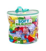 Dede Oyuncak Çantalı Yumuşak Big Bloklar 24 Parça 04008 (Çok Renkli)