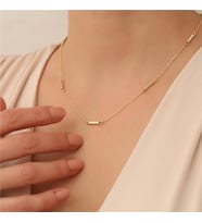 925 Ayar Gümüş Çubuk Detaylı Zincir (Gold)
