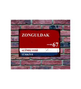 Malatya Darende Yön Sokak Tabelası Retro Vintage Ahşap Poster