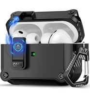 Lexroo Airpods Pro 3 ile Uyumlu Manyetik Kilitli Zırhlı Kılıf - Darbeye Dayanıklı Koruyucu Kapak