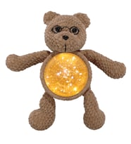 Amigurumi Kahve Gözlüklü Ayıcık Gece Lambası Pilli Aksesuar Oyuncak (Standart)