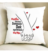 Kişiye Özel El Ele Sevgililer İsme Özel Yastık