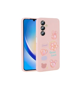 Samsung Galaxy A14 5G Uyumlu Kılıf Kabartma Figürlü Parlak Zore Toys Silikon Kapak