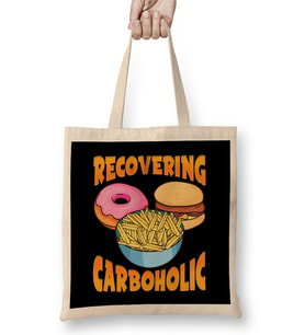 Funny Recovering Carboholic Carb Low-Carb Dieting Bez Çanta Uzun Saplı
