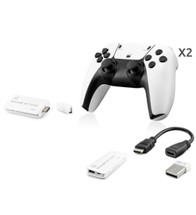 Retro Oyun Stick Hdmi Çift Gamepad Seti 2.4G Kablosuz - Beyaz HD330