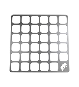 Kamp Ayısı® OpenAirWire™: Taşıma Çantalı Paslanmaz Çelik 13 Cm X 13 Cm 62 gram Kare Bushcraft Izgara Teli