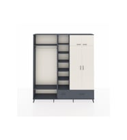 Arges Dolap 12 Raflı 2 Çekmeceli 2 Askılı 220x30x243 Antrasit-Aytaşı/Antrasit