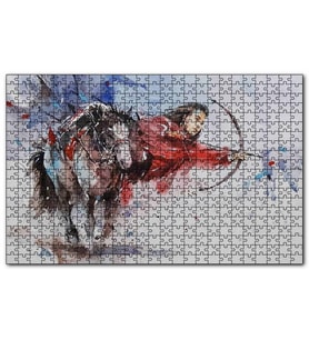 Cakapuzzle At Sırtındaki Okçu Suluboya Efekt Puzzle Yapboz MDF (Ahşap) (120 Parça)