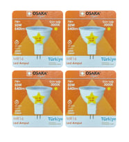 (4 Adet) Osaka 12Volt 7W (50W) Sarı (3000K) GU5.3 Duylu (İğne Bacak) Led Spot Ampul