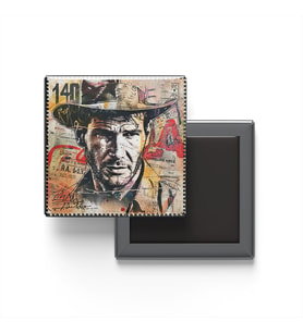 Indiana Jones - Baskılı Buzdolap Magneti Kare - 9x9 cm