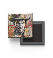 Indiana Jones - Baskılı Buzdolap Magneti Kare - 9x9 cm