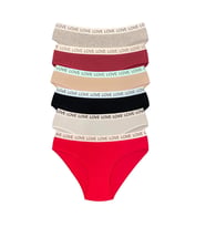6 Adet Pamuklu Esnek Kadın Slip Bikini Külot Geniş Lastikli Baskılı