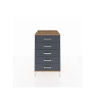 Kronos Komodin 5 Çekmeceli 60x59x96 Çam-Antrasit