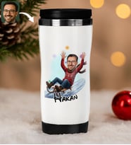 BK Gift Kişiye Özel Erkek Yılbaşı Karikatürlü Çelik Termos Bardak - 8, Yılbaşı Hediyesi, Yeni Yıl Hediyesi