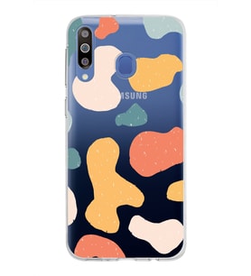 Samsung Galaxy M30 Kapak Grunge Tasarımlı Şeffaf Silikon Kılıf