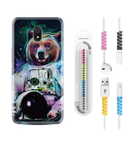 Xiaomi Redmi 8A 8 Pro 9C 9T 10C 11T Pro Kılıf Kablo Koruma Spiral Silikon Astronot Panda 1755