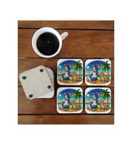 Ghostbastır Design Tom ve Jerry Dekoratif Ahşap Bardak Altlığı Seti 030