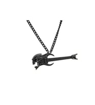 Gitar Siyah Kolye (Gümüş)