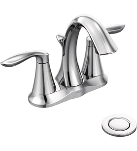 Moen Eva Krom İki Kulplu Centerset Banyo Lavabo Bataryası Tahliye Montajlı, 6410 (Çok Renkli)