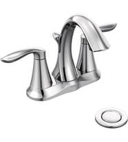Moen Eva Krom İki Kulplu Centerset Banyo Lavabo Bataryası Tahliye Montajlı, 6410 (Çok Renkli)