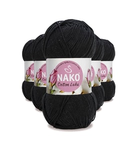5 Adet Cotton Lüks Yelek Tunik Kazak Bluz Hırka İpi Yünü Siyah 97568