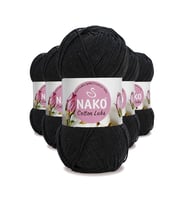 5 Adet Cotton Lüks Yelek Tunik Kazak Bluz Hırka İpi Yünü Siyah 97568