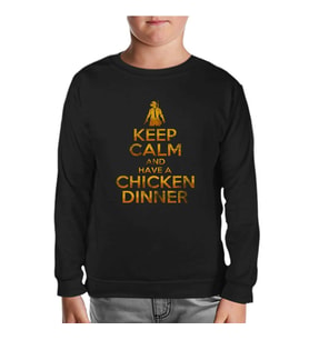 PUBG - Keep Calm Siyah Çocuk Sweatshirt
