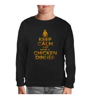 PUBG - Keep Calm Siyah Çocuk Sweatshirt