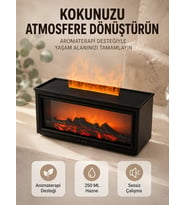 Aroma Difüzörü Simüle Alev Efektli Sessiz Hava Nemlendirici 250 ML