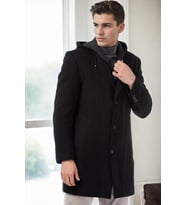 PLT8376 DEWBERRY ERKEK PALTO-SİYAH-2