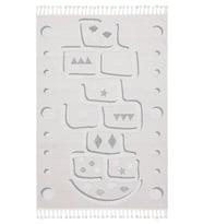 Koza Halı Sparkle Krem Gri Seksekli Çocuk Odası Halısı 133x190 33451B