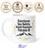 Sınırlarını Sen Belirle Kendi Hayatının Patronu Ol Kupası Motivasyon Hediye Bardak