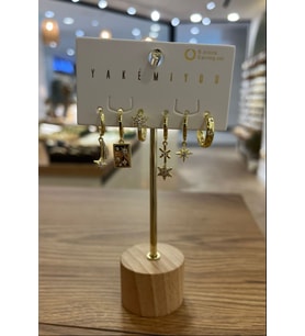 Yakemiyou Taşlı Yıldızlar Altılı Küpe