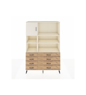 Hyperion Dolap 7 Raflı 8 Çekmeceli Tek Kapaklı  132x44x195 Aytaşı-Aytaşı/Çam