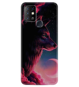INFINIX Hot 8 9 10 11S Hot 10 Play 10T Kılıf Desemli Silikon Wolf and Moon 1380