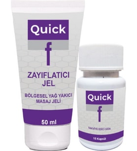 Quick F Seti: Quick F Gel 50 ml Jel Hafifliğin Anahtarı + Quick F 15 Kaps Bir Arada