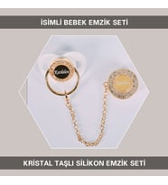 Sahi Aksesuar İsimli Zirkon Taşlı Silikon Bebek Emzik Seti(0-6 Ay Damaklı Beyaz) TYBEZYI156B
