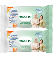 Evony Hasta Vücut Perine Temizleme Islak Mendil Havlu 48 Yaprak XL Banyo Ferahlığı (2 Li Set)