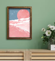 BK Gift Otel Odası Konseptli Doğal Masif Ahşap Çerçeveli Tablo 30x40cm-106